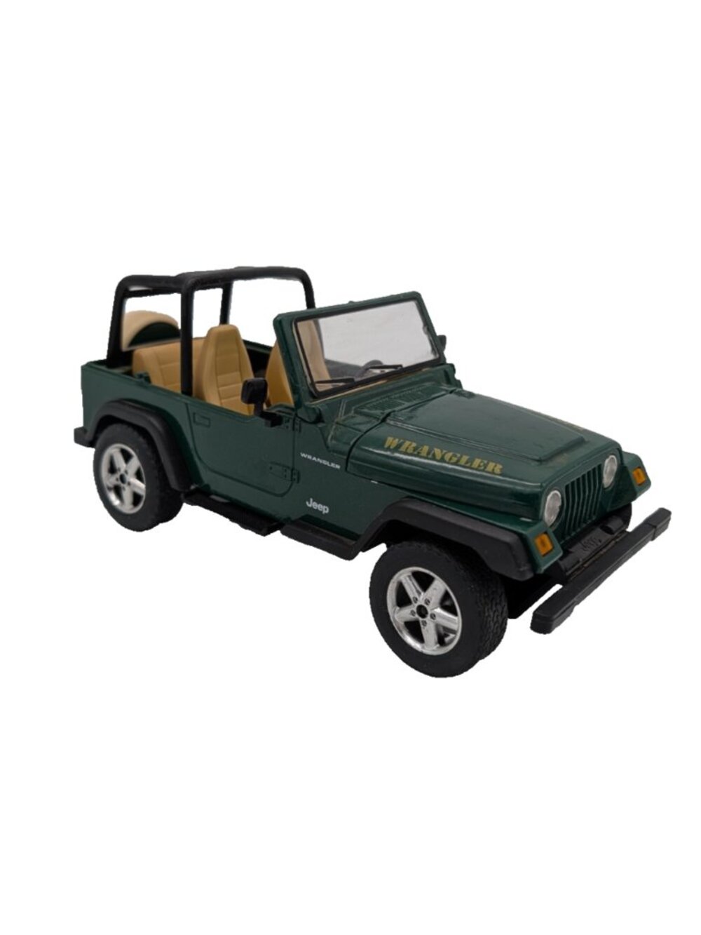 Jeep Wrangler model diecast metal green 1997 Solido FLAWED